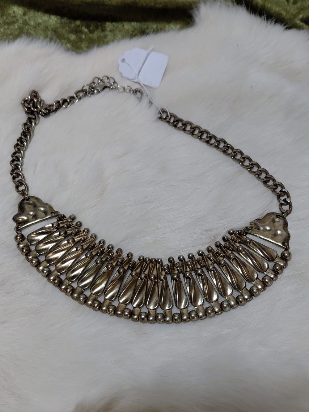 Statement Gold-Tone Bib Necklace - Elegant Women's Jewelry